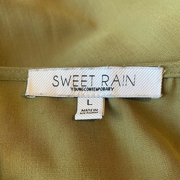 Sweet Rain Young Contemporary Green Blouse, Size L - Picture 3 of 7